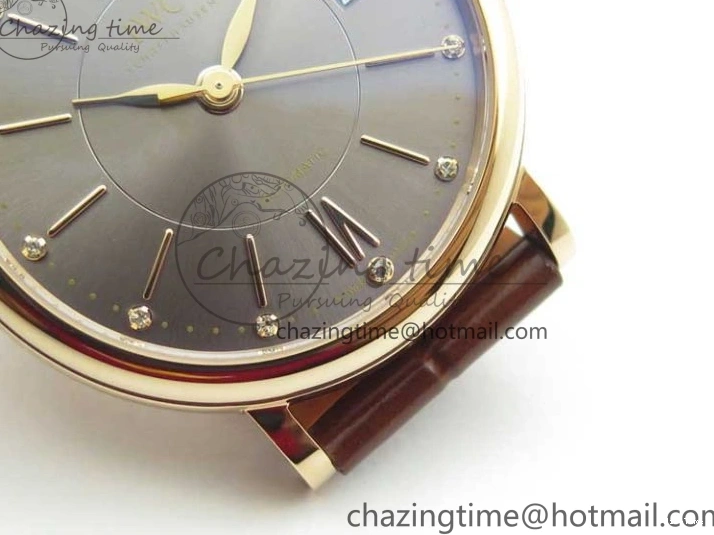 MIROTIME 0313 Portofino 37mm RG V7F 1:1 Best Edition Gray Dial on Deep Brown Leather Strap A SunProtective 7090